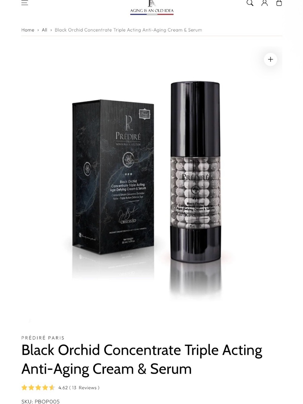 Black Orchid Concentrate Triple-Acting Anti-Aging Cream & Serum - Black